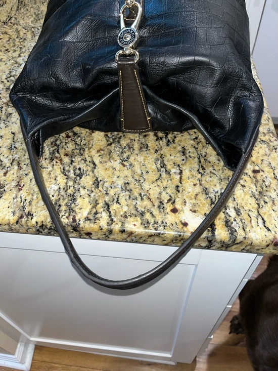 EUC Authentic Dooney&Bourke Belvedere Croc Embossed Leather Hobo Handbag & Pouch - Picture 4 of 9